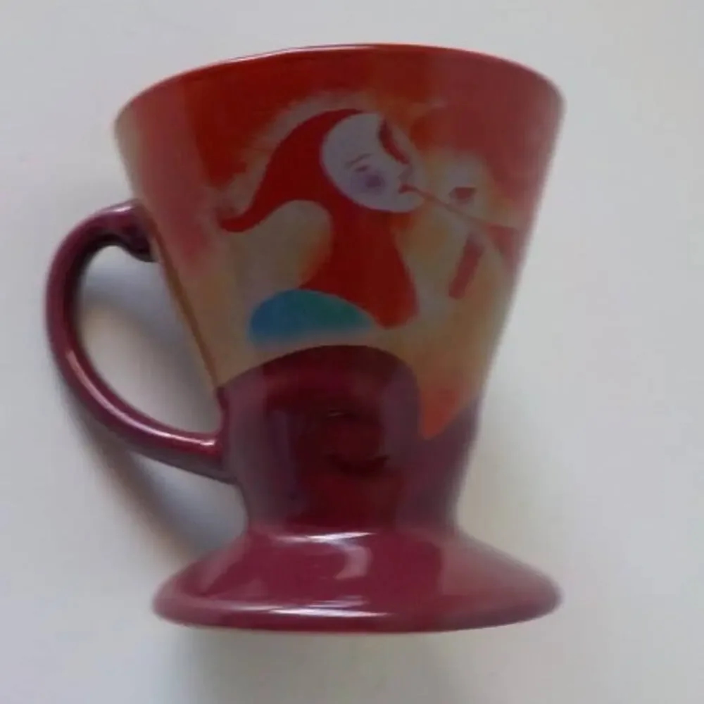 1999 Mug Art by Linda Frichtel Set of 2 Pink Cups Frangelico Liqueur Ad VTG